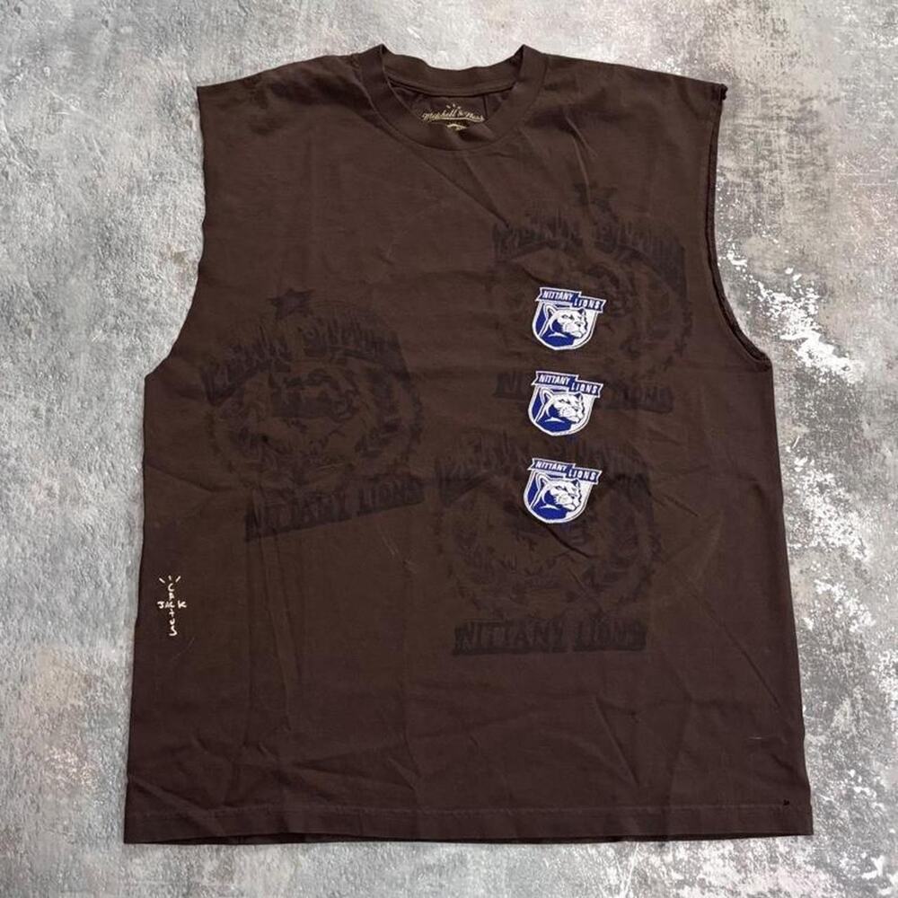 Brown Penn State x Travis Scott Mitchell & Ness Tank Top. Size XL